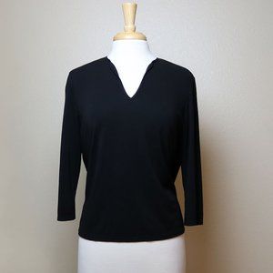 Max Studio Black Knit Work Top